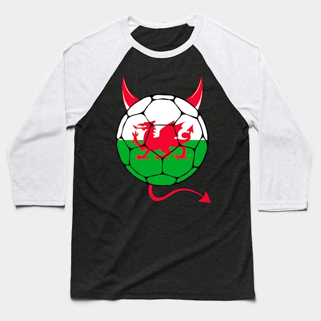 Wales Football Halloween Baseball T-Shirt by footballomatic